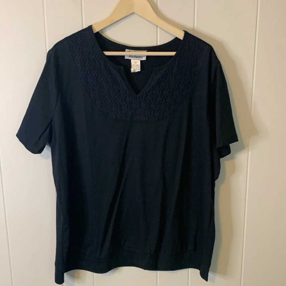 Anthony Richards Two Piece Set Top and Pants Blue and Black Size 2X